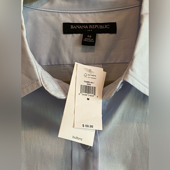 Banana Republic Light Blue Long Sleeve NWT - Picture 3 of 5